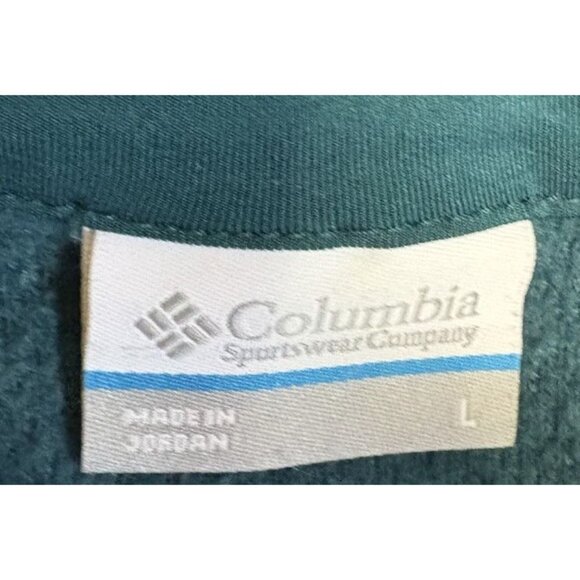 Columbia Optic 1/2 Zip Teal Green Pull Over Sweatshirt Womens Large - Picture 3 of 6